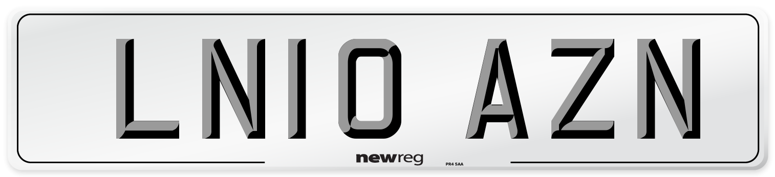 LN10 AZN Number Plate from New Reg